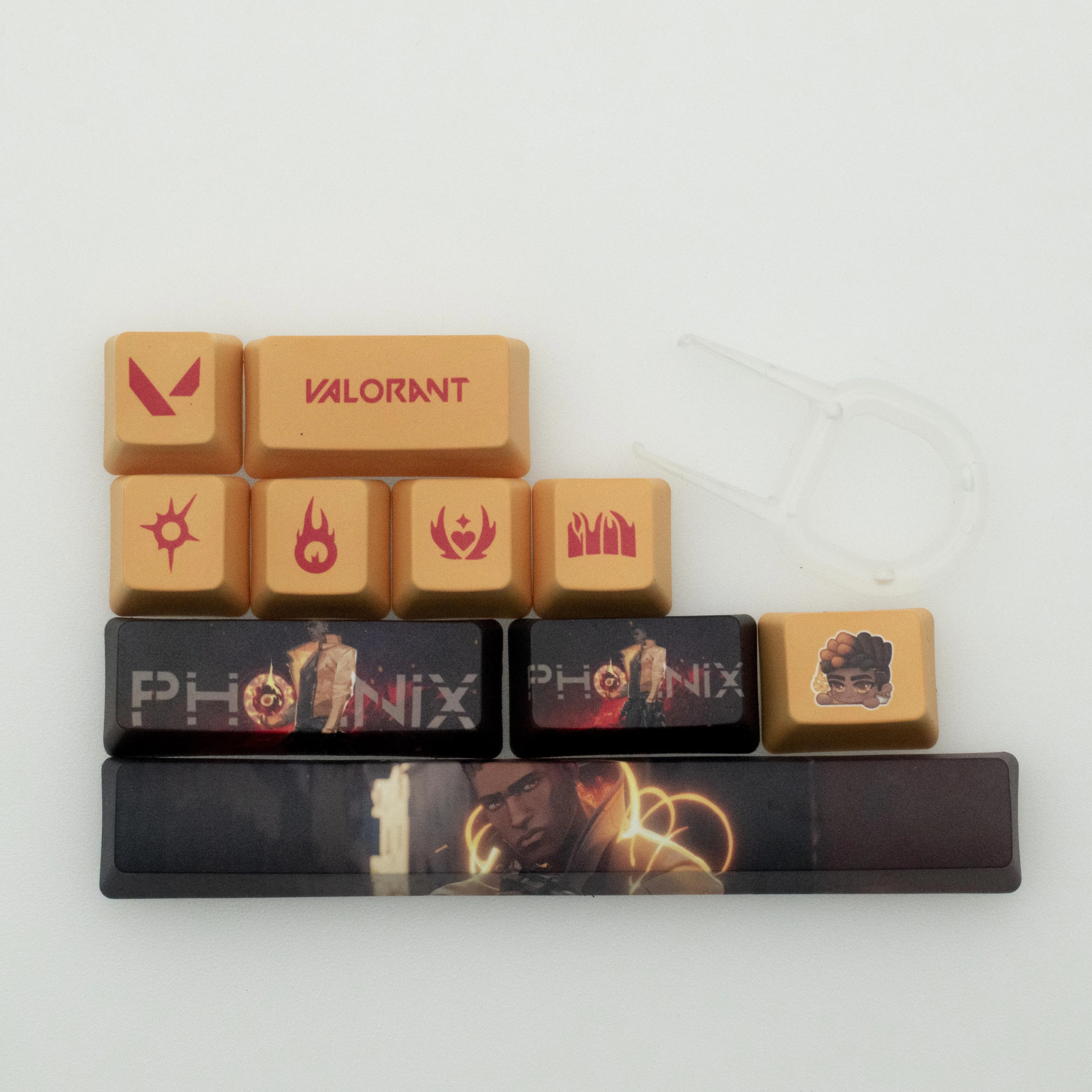 Valorant Pbt Dye Sub Keycaps Phoenix Keycaps Perfil Oem 10 Chaves - Imagem 4