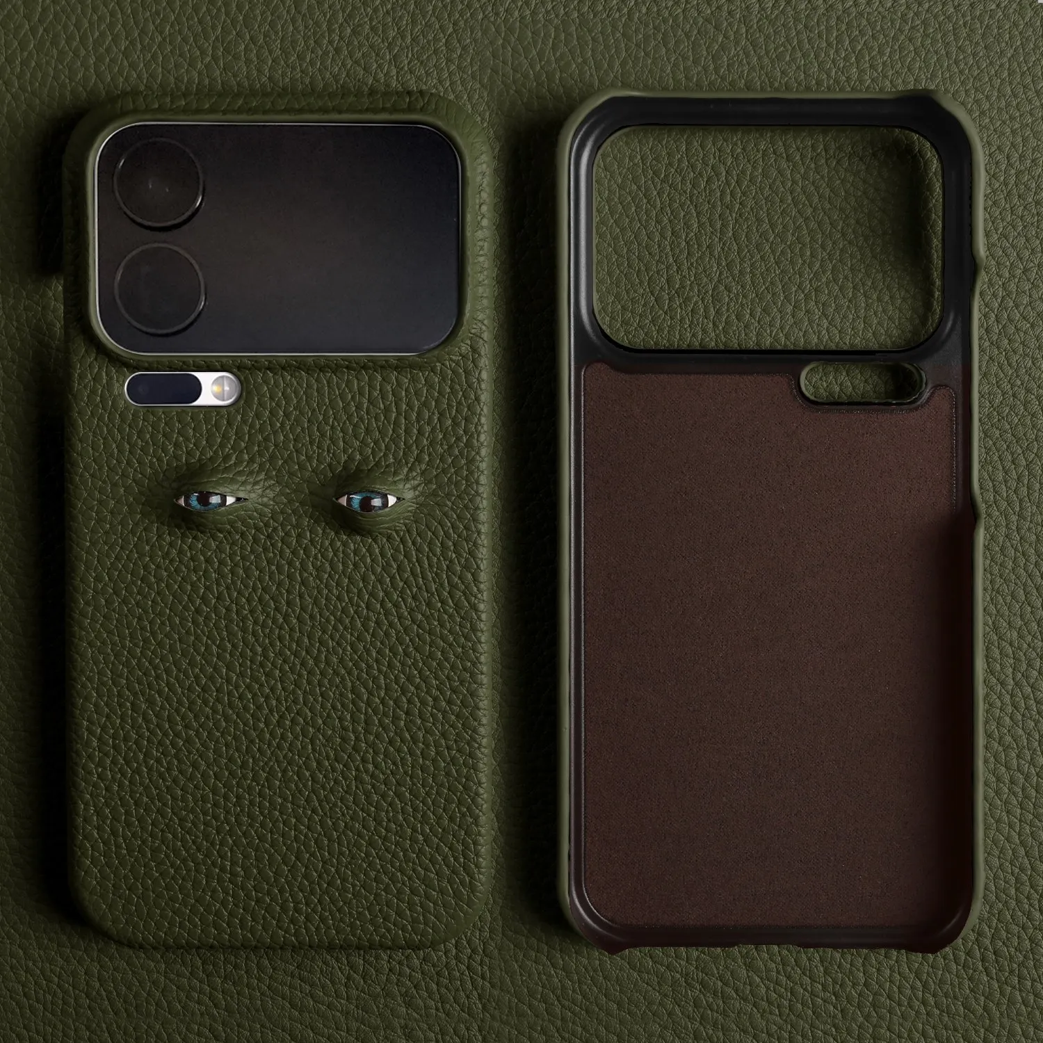 Unique Eye Design Genuine Leather Phone Shell - Personal Back Protective Case