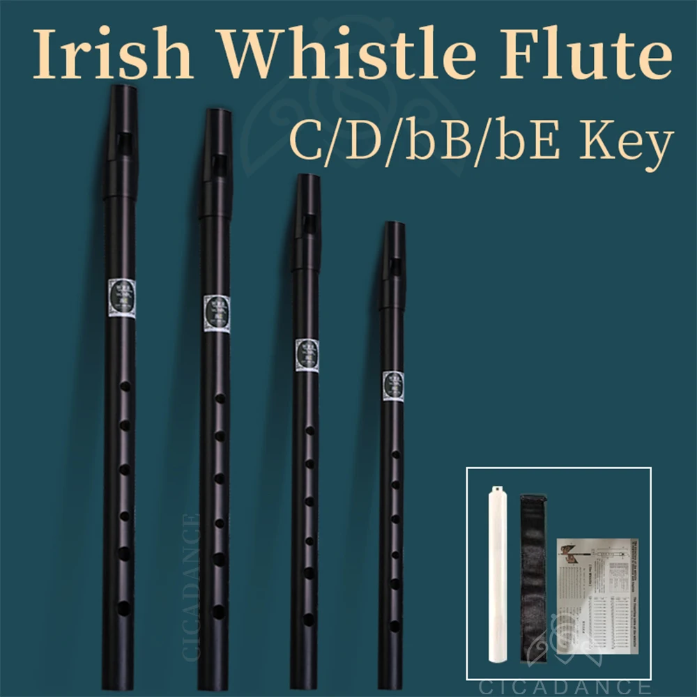 Irish Whistle Flute C/D/bE/bB Key 6 Holes Ireland Flutes Alloy Musical