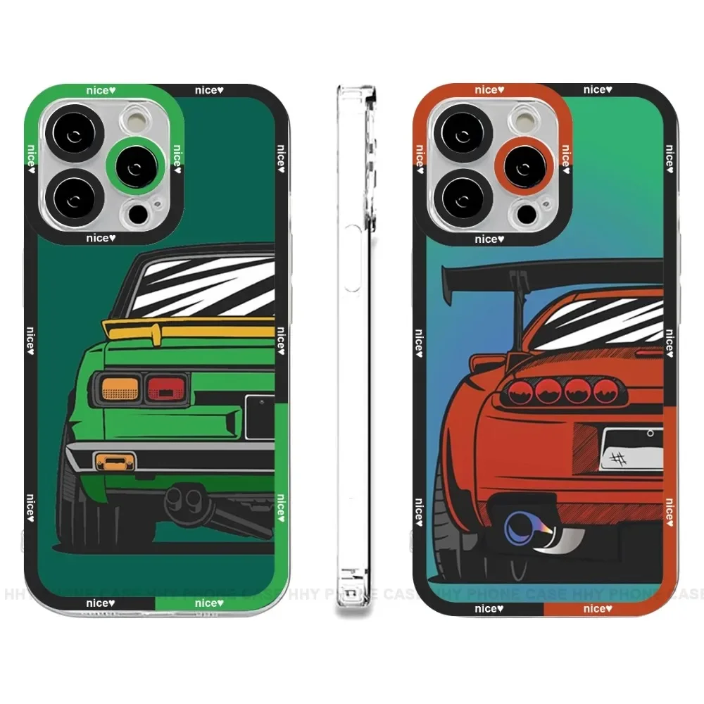 Japan JDM Sports Car Phone Case Anger Eyes For IPhone 13 12 Mini 11 14 15 Pro Max 8 7 Plus Xs X Xr Se 2022 Silicone Cover Funda