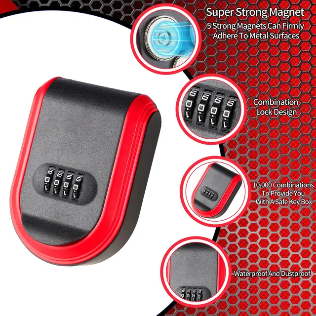Magnetic Key Box for Under Car With 5 Magnet,Magnet Key Box Hide a key Outside Magnetic Key Hider for Hiding for Vehicles 3