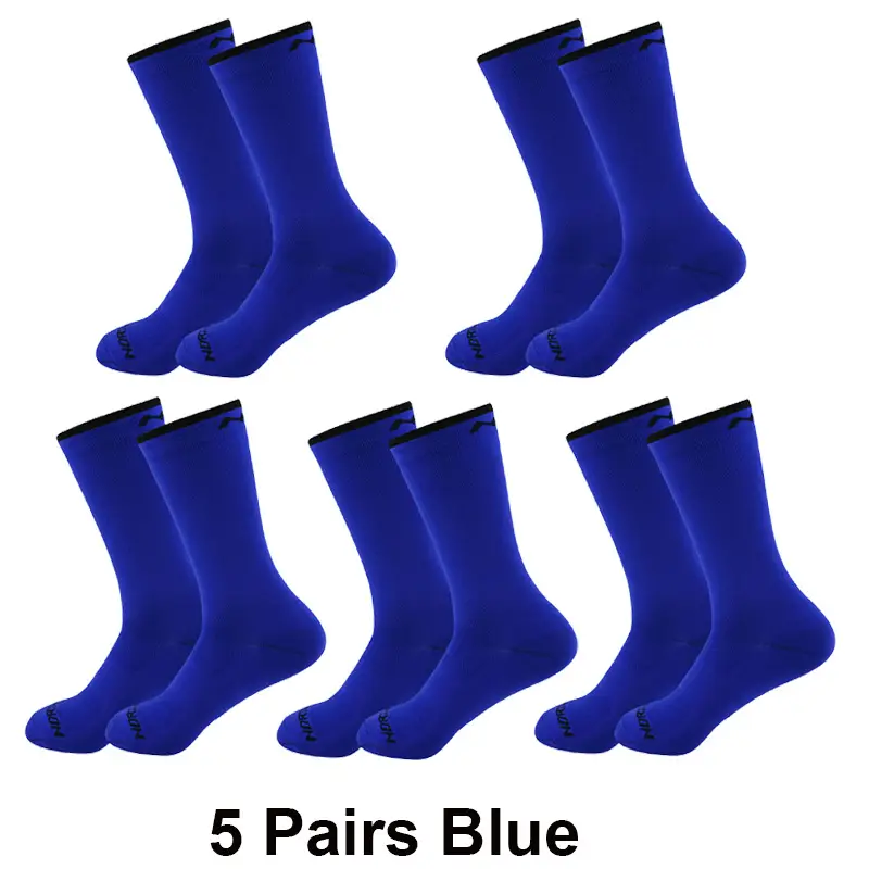 5 Pairs Cycling Socks Men Breathable Mesh Sport Running Socks Racing Road Bicycle Mid Tube Solid Letter Football Bike Socks Man - Image 14