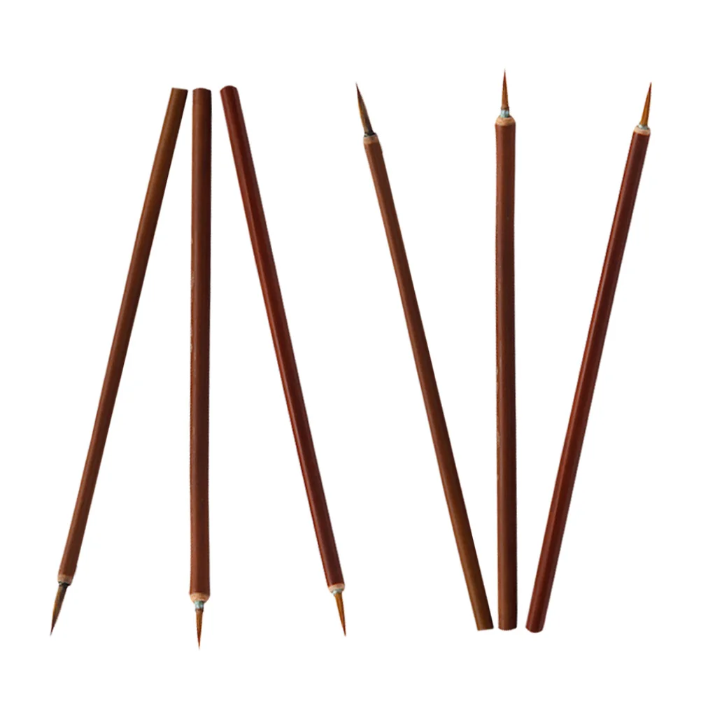 

6 Pcs Brush Calligraphy Painting Fine Convenient Artist Writing Watercolor Liner Drawing Pens Oil Wolf Hair