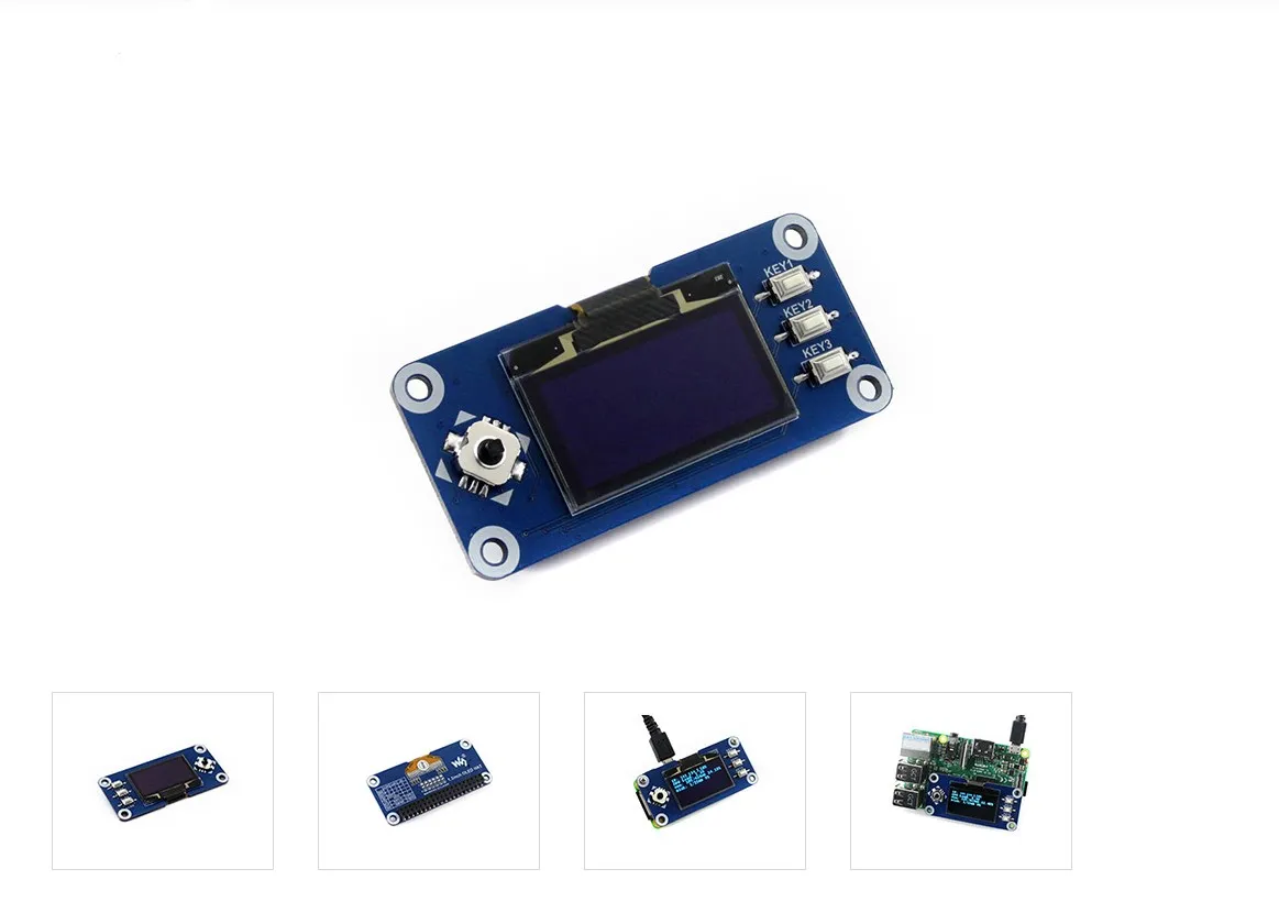 1.3inch OLED Display HAT For Raspberry Pi, 128x64 Pixels, SPI/I2C Interface