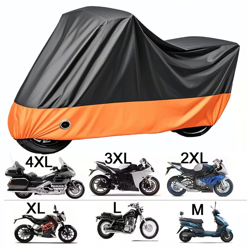 All-Season Waterproof UV Protective Motorcycle Cover - Durable and Dustproof 190T Fabric