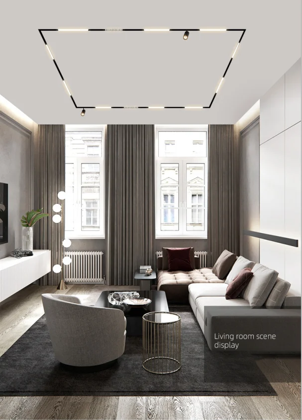 Description Picture 4 of itemMagnetic suction track light embedded household commercial living room grille light led spot light ceiling light indoor lighting