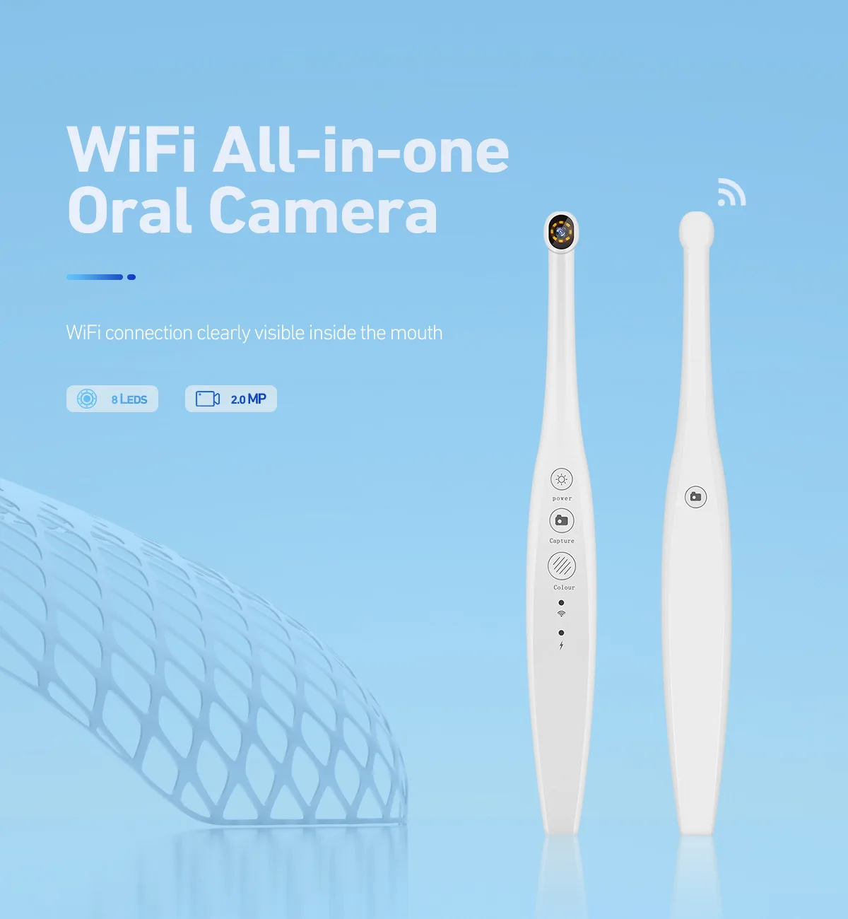 

Wireless HD Intraoral Camera Wifi Inspection Endoscope Intra Oral camera with 8 LED Color Lights for iOS Iphone Android