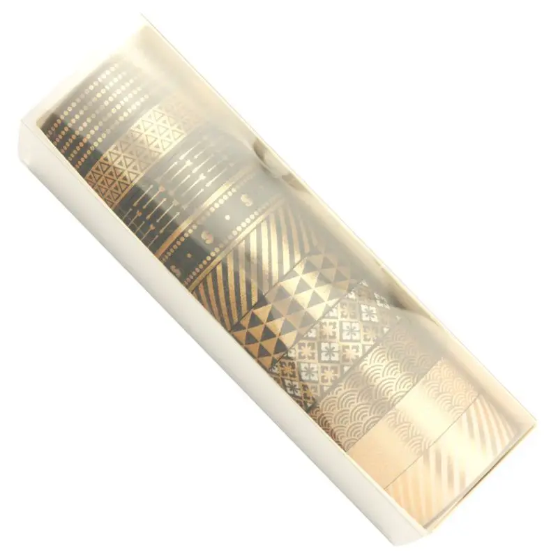

Simple Gold Foil Washi Tape Stationery for DIY Decor Diary Hand Book Card 10kit