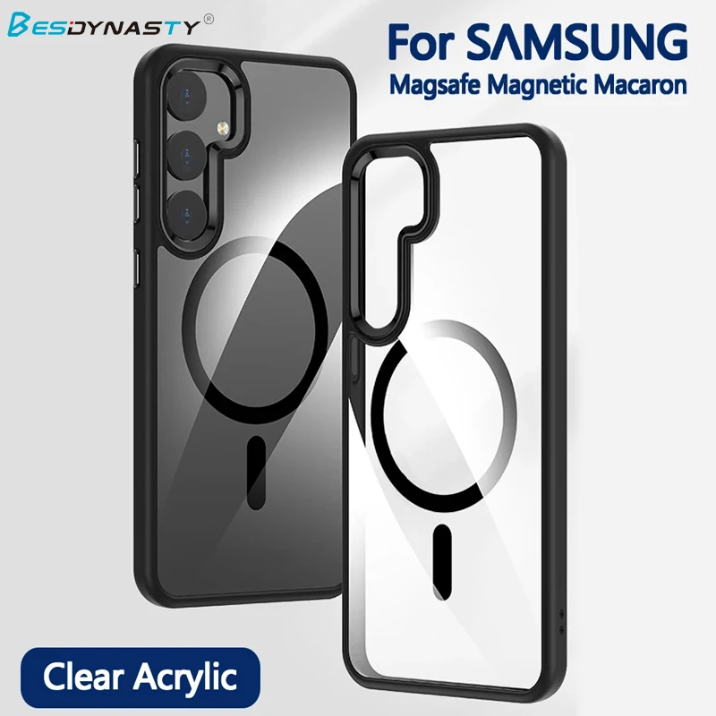 Sleek Magnetic Clear Acrylic Phone Case with Matte Soft Cover