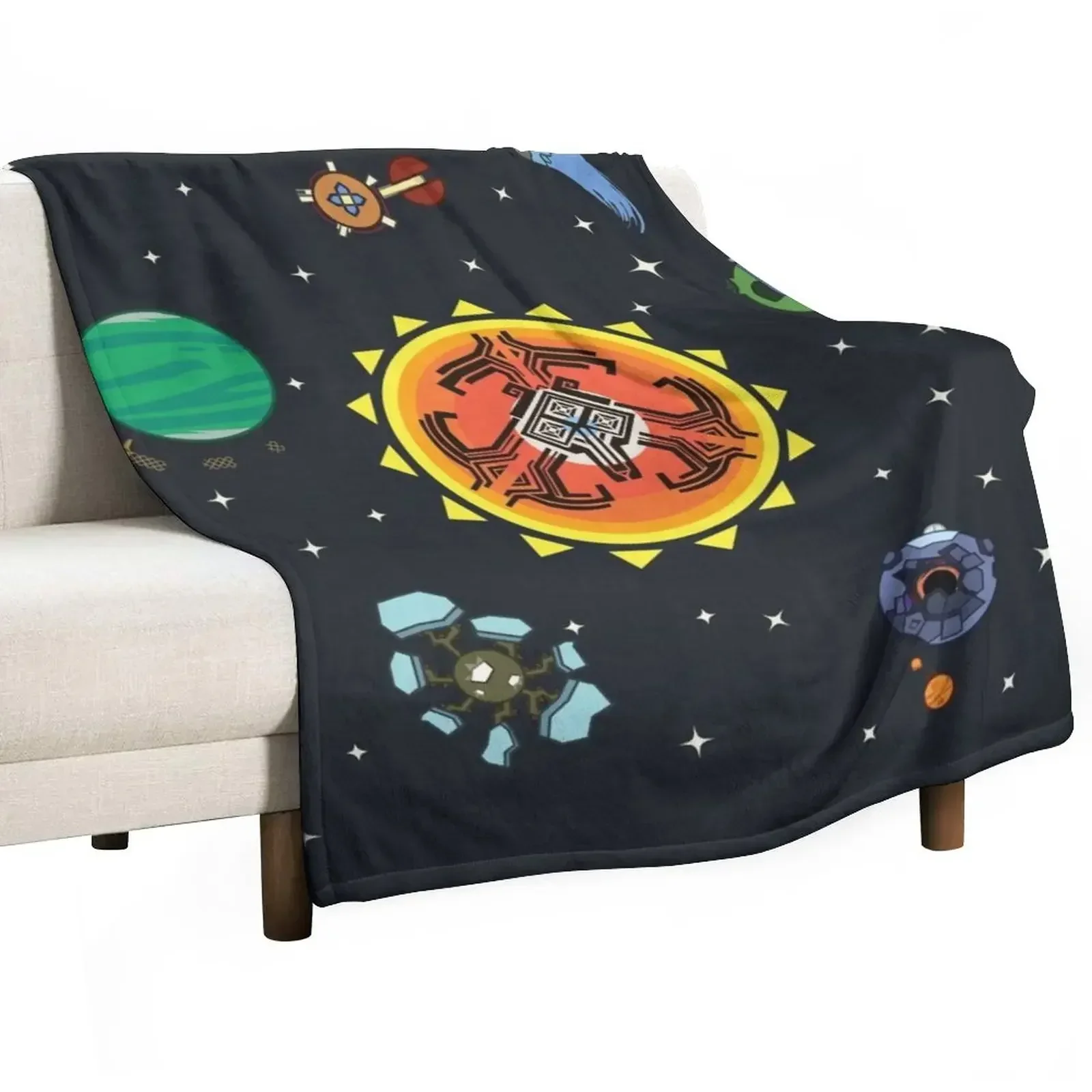 

Hearthian Solar System Throw Blanket Retros wednesday Shaggy warm winter Blankets