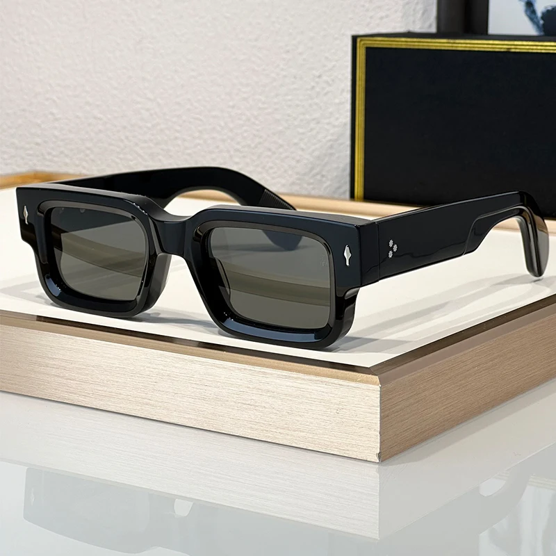 

High Quality Thick Acetate Vintage Sunglasses Men Women Designer Brand American Classic Square Trendy Sun Glasses ASCARI