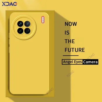 Angel Eyes Cover posteriore quadrata in Silicone liquido per VIVO X90 X90S Pro Plus 5G versione globale custodie morbide per cellulari VIVOX90 X90Pro