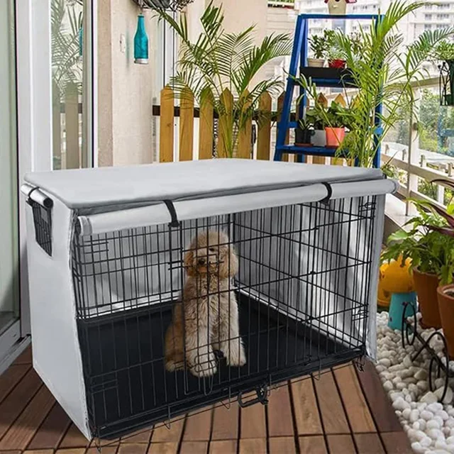 Collapsible Dog Cage Cover Waterproof Pet Cage Cover Oxford Fabric Outdoor Dog Tent Parrot Rainproof Accessory Pet Supplies 6