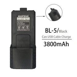 BAOFENG UV-5R Walkie Talkie Battery BL-5 1800/2600/3800mAh Battery Support USB Charge For UV5R UV5RA UV5RT UV5RE F8HP F8+