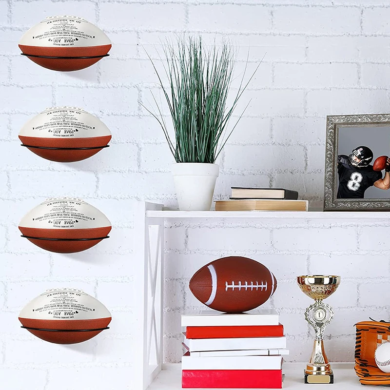 Rugby Rack Ball Display Holder Football Basketball Storage Shelf Wall Mounted Iron Space Saving Living Room Bedroom Wall Rack