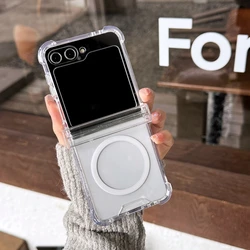 Luxury Transparent Mirror Magnetic Case with 3-in-1 Slim Design for Samsung Z Flip6 (For magsafe)