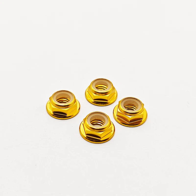 12 Dadi Flangiati M5 In Alluminio CW/CCW Con Inserto Nylon | Autobloccanti Per Motori FPV E Droni 2204-2406