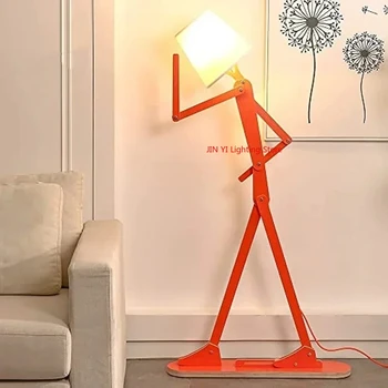 Divano con burattini umanoidi a LED con luce da pavimento fai-da-te con decorazione personalizzata Lampada da terra per camera da letto dei cartoni animati 1