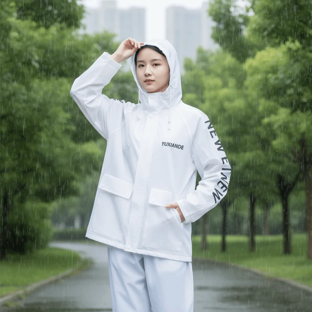 Waterproof Split Raincoat Heavy Rain Protection PVC Motorcycle Raincoat Set Thickened Portable Motorcycle Raincoat Rider Use