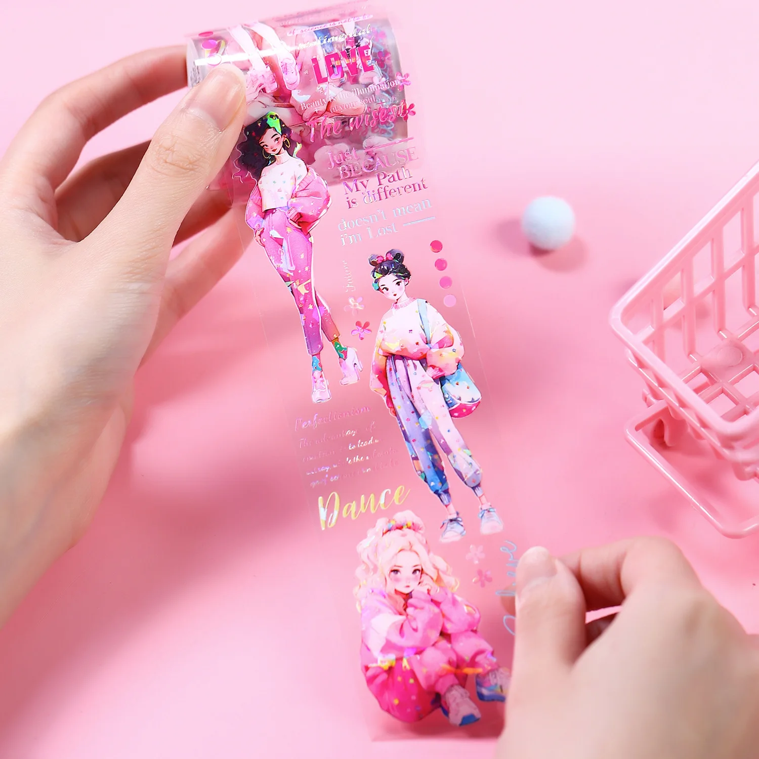 마스킹 테이프, 도파민 소녀 일기 장식 접착 스크랩북 DIY 종이, 일본 스티커, 로트당 1 개