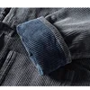 Winter Men's Traditional Chinese Warm Cotton Padded Jacket Long Sleeve Corduroy Tang Suit Stand-Up Collar Kung Fu Outerwear 5