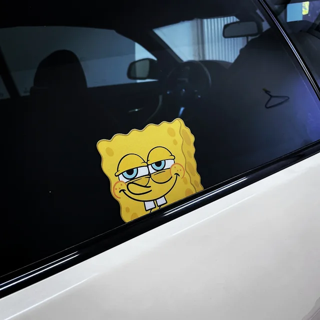 SpongeBob Funny Car Sticker Cartoon Auto Body Windshield Decorative Scratch Stickers  Auto Motorcycle Stickers Decorative Gifts - AliExpress