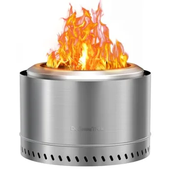 Portable Outdoor Wood Burning Fireplace with Smokeless Design and Travel Bag 19-Inch Stainless Steel Fire Pit for Camping Backy 1