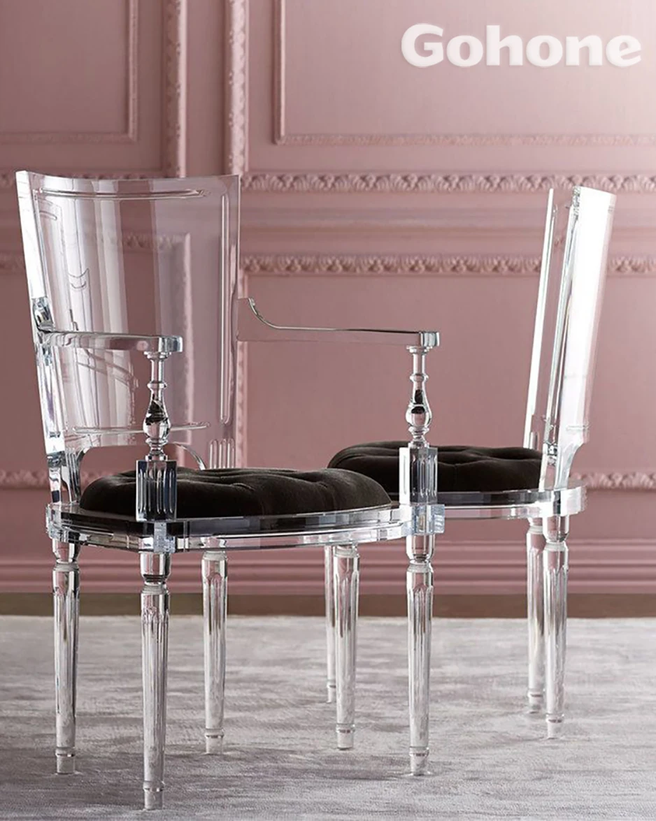 Silla de de estilo nuevo, muebles transparentes de lujo, silla de de acrílico, cojín transparente moderno, mesa y silla| | - AliExpress