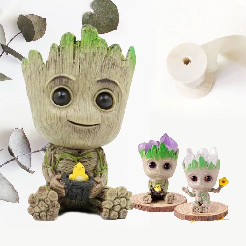 Groot Flower Vase Household Supplies Decoration Ornament Action Figurine Creative Miniature Modedl Simulation Plants Potted 2