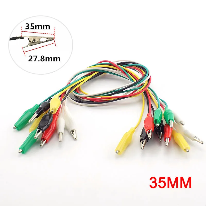 Alligator Clips Wire Double-ended Crocodile Clips Test Jumper Electrical DIY 1/5/10 Pcs