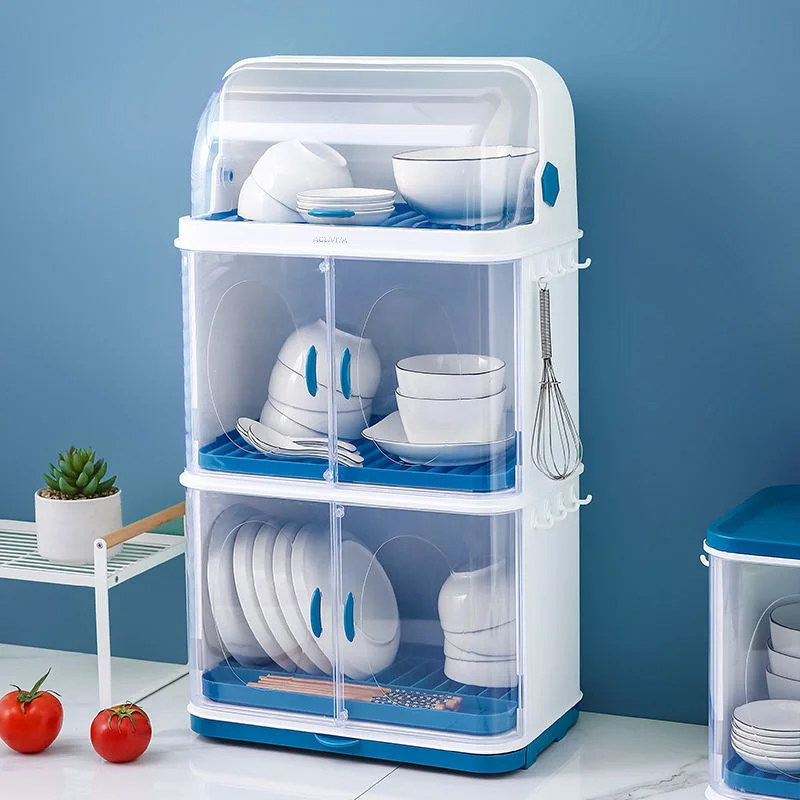 Aoliviya Kitchen Dish Storage Rack Three-tier Plastic Tableware Organizer  With Lid Drain Storage Box Insect-proof Cupboard - Racks & Holders -  AliExpress