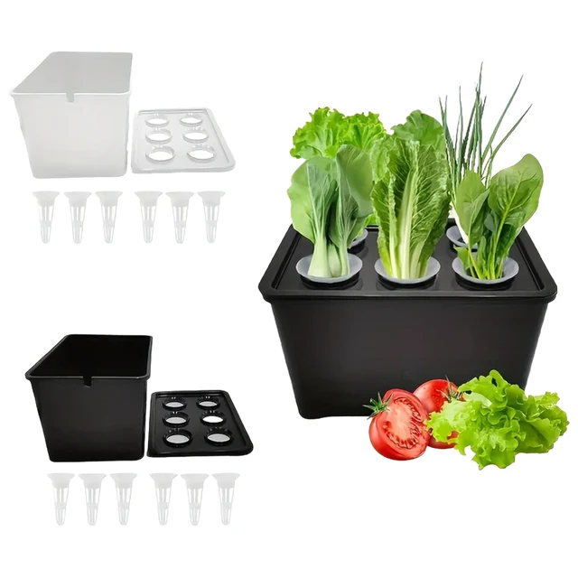 Hydroponic Planting Tray 6-grid Self Absorbing Seedling Pot Sunshine Hydroponic Apparatus Garden Courtyard Planting Accessories 5