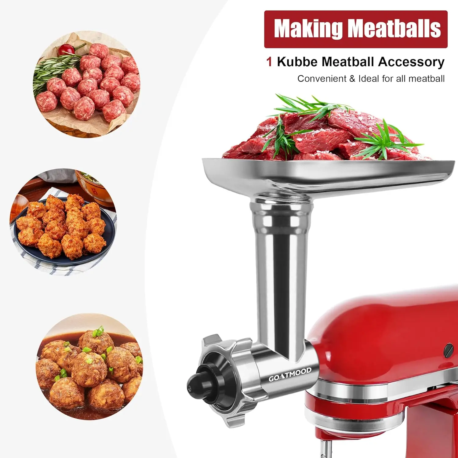 Food Grinder Attachments 304 Dishwasher Safe Stainless Steel Food Grinder Attachment Fit KitchenAid