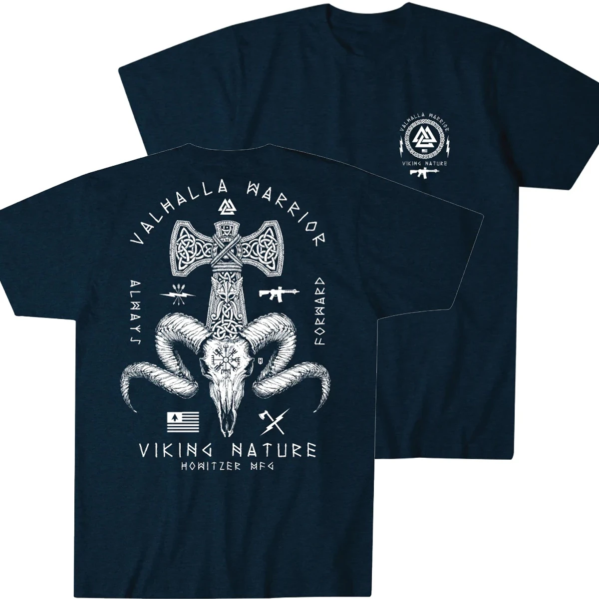 Always Forward Valhalla Warrior Odin Thor Viking Tactical T-Shirt 100% Cotton O-Neck Short Sleeve Casual Mens T-shirt Size S-3XL