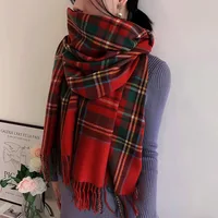 Écharpe chaude en Tartan de Style écossais pour femmes, châle Long et doux à carreaux, pour noël, saint-valentin, pour petite amie, femme, maman 1