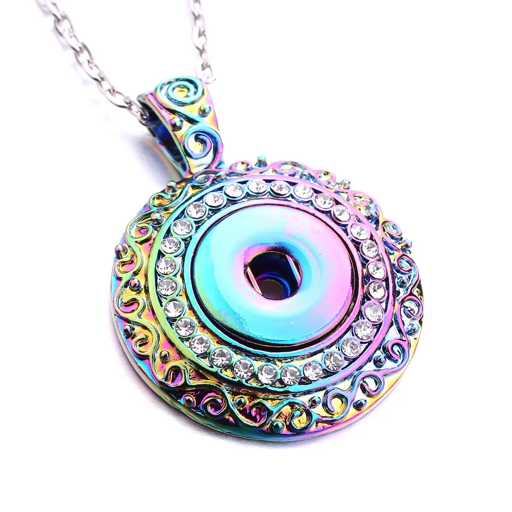 10pcs Retro style Metal Snap Necklaces Fit 18mm Snap Buttons Jewelry Snap Button Necklace