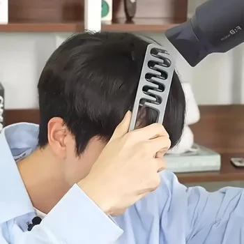 Nuovo pettine per capelli volumizzante a denti larghi Pettine per styling strutturato Stile coreano Cucitura che copre la frangia Pettini per capelli per uomo