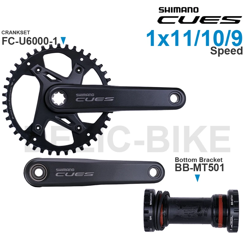 SHIMANO Groupset CUES U6000 CRANKSET FC-U6000-1 and Bottom Bracket BB-MT500-PA BB-MT501 Original Parts