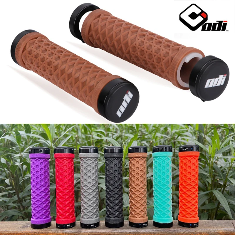 

Силиконовые ручки ODI с двойным замком, противоскользящий руль для горного велосипеда, противоударный удобный велосипедный захват, запчасти для горного велосипеда