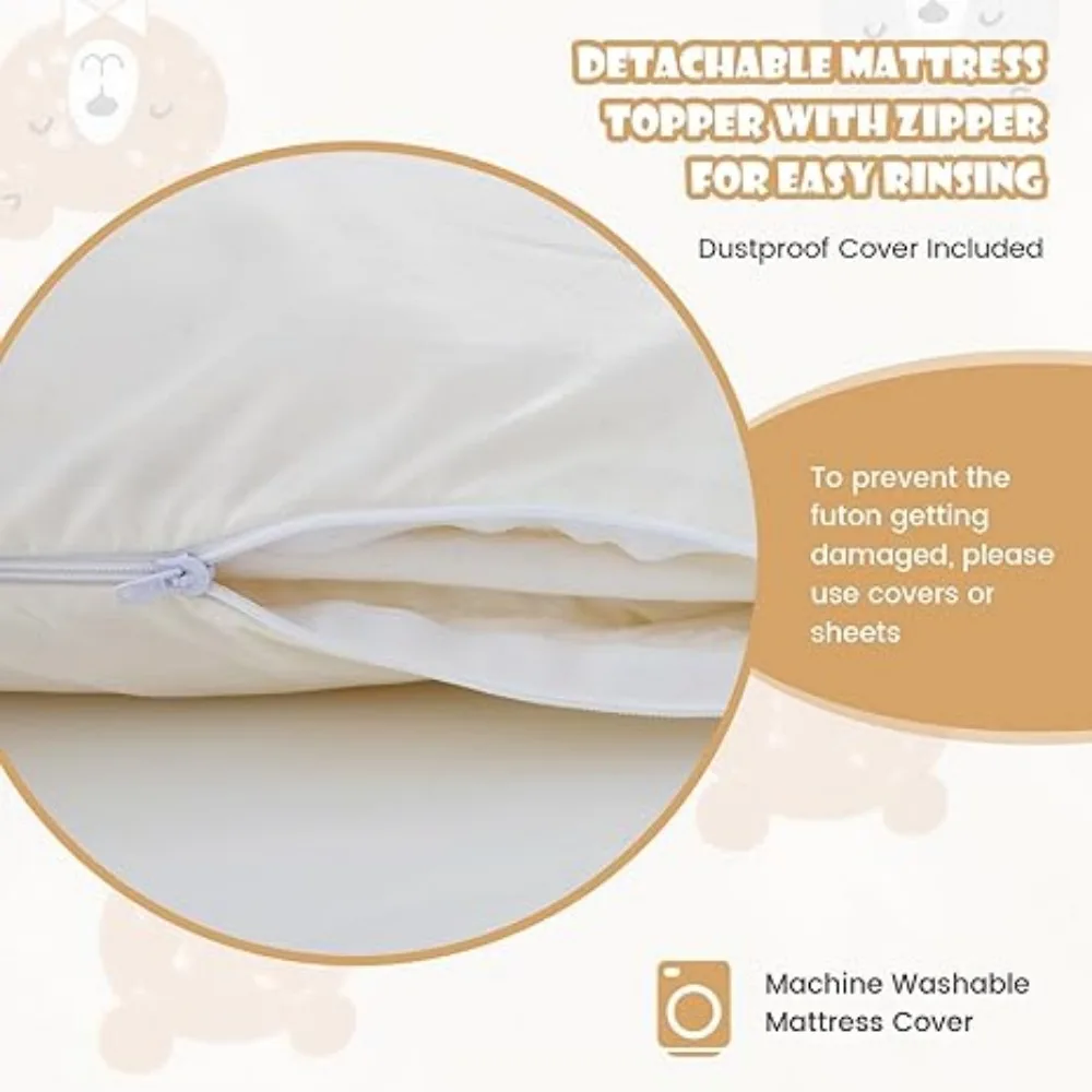 Roll Up Mattress Tatami Mat with Washable Cover and Carry Bag, Foldable & Portable Sleeping Pad for Dormitory Camping, Queen 5