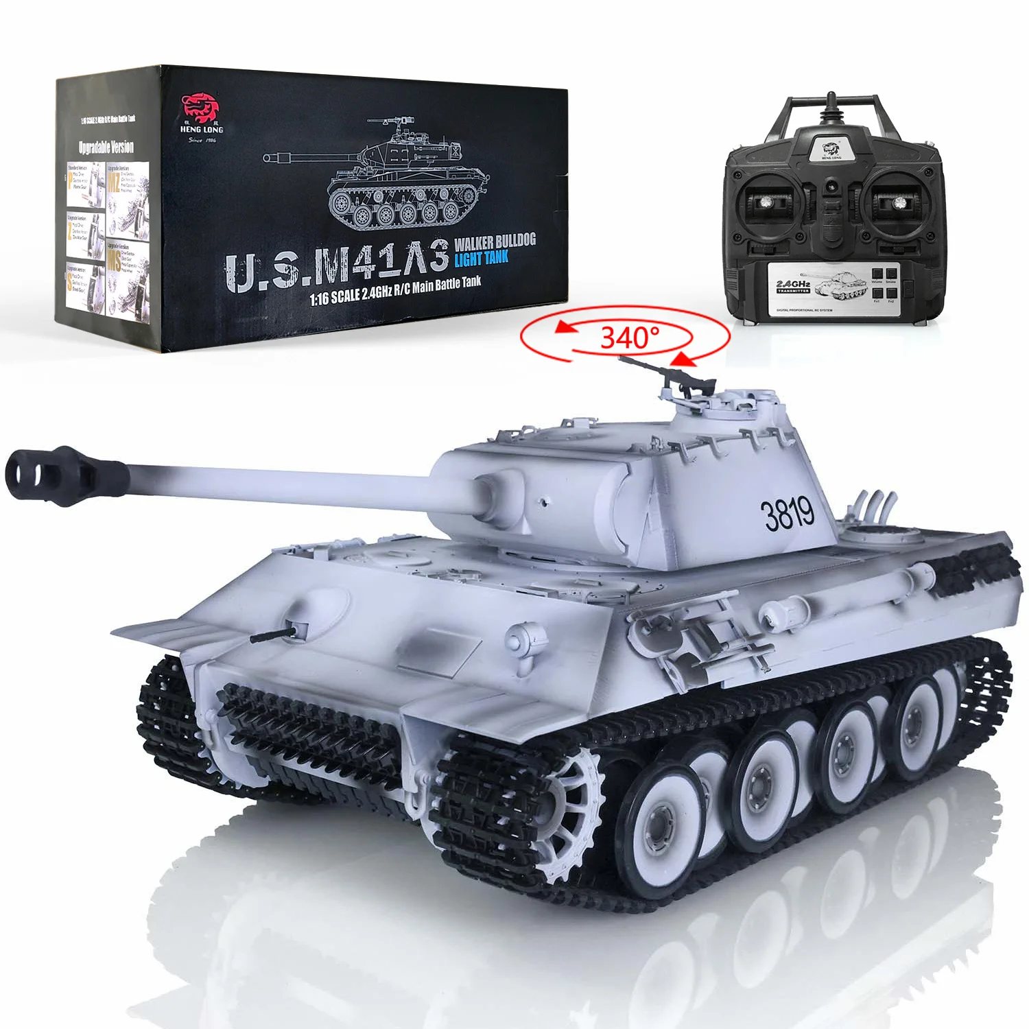Henglong 1/16 German Panther V RTR RC Tank 3819 With 2.4Ghz Radio Control 7.0 Plastic Version Model For Christmas Present 6