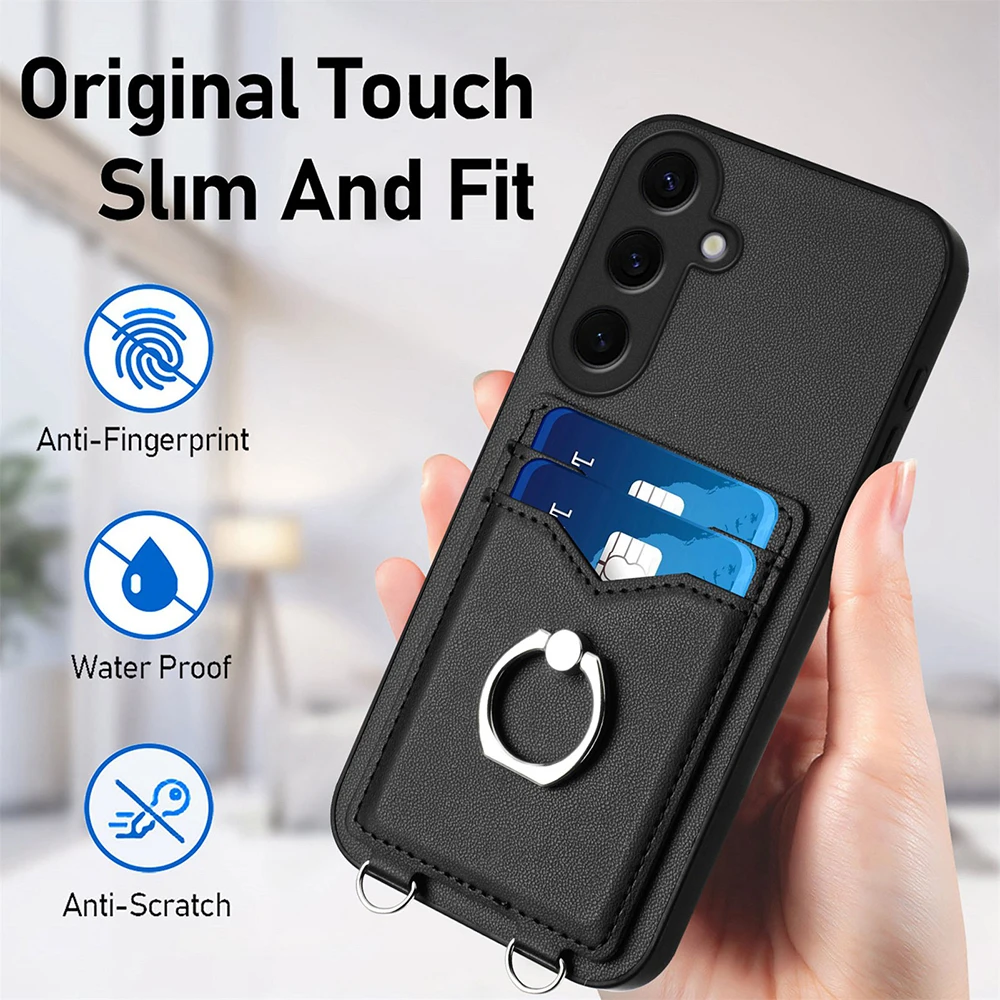 Universal Ring Stand Card Holder Phone Case with Enhanced Protection