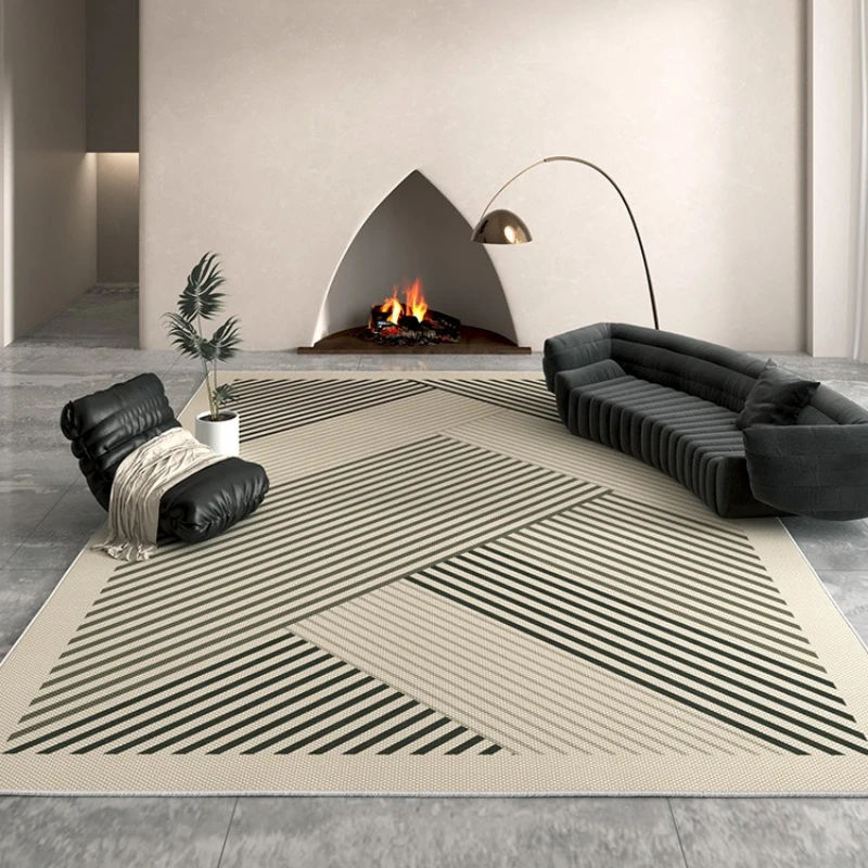 Black White Minimalist Living Room Large Area Carpets Abstract Lines Bedroom Carpet Striped Design Rug Geometric Pattern Rugs IG - Image 2