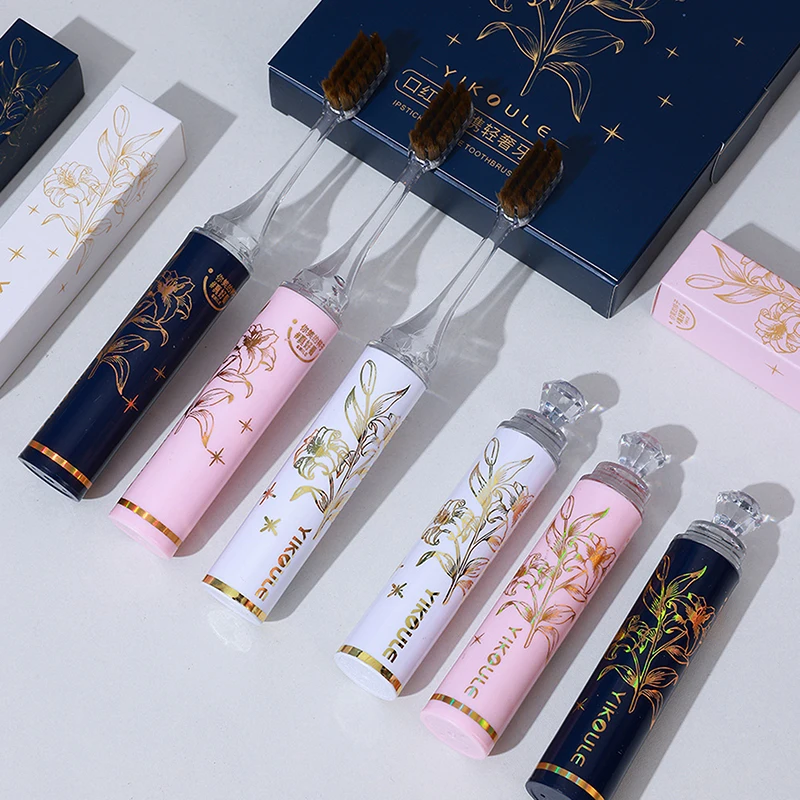 1/3PCS 립스틱 모양의 칫솔 휴대용 분리형 청소 치아 울트라 소프트 구강 케어 선물