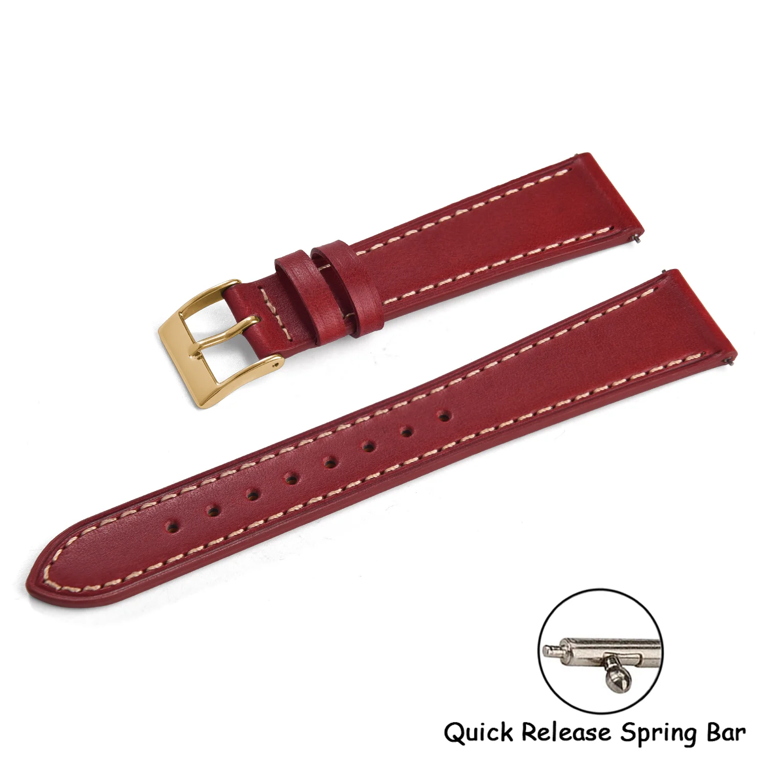 Universal Retro Leather Watch Band - Quick Release Strap