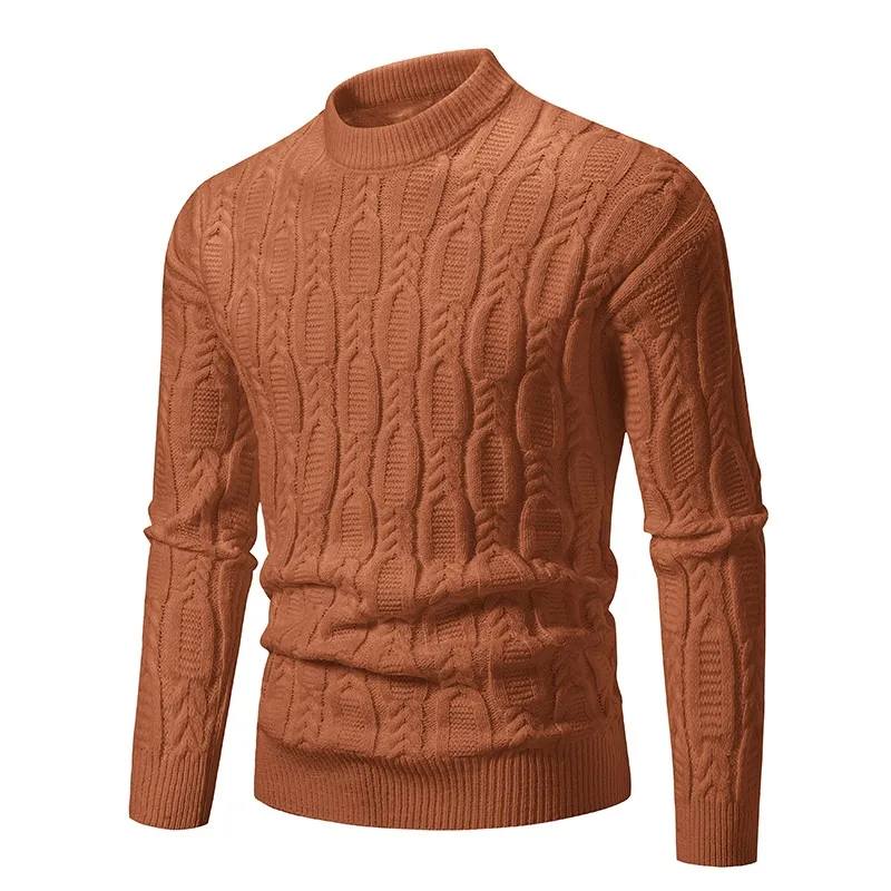 New Men's Crew Neck Sweater Soft Casual Sweaters for Men Autumn Classic Pullover Sweaters Mock Turtleneck Knitted Streetwear 4