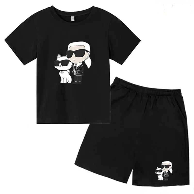 

Kids Summer New Trend T-shirt Short Sleeve Top+Shorts 2P Birthday Gift Boy/Girl Toddler 3-12Y Charming Stylish Casual Sports Set