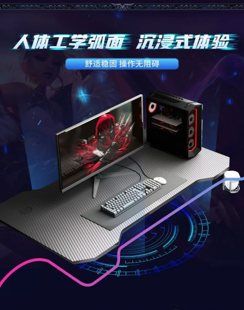 Description Picture 6 of itemE-sports Table Desktop Computer Desk Home Bedroom Simple Gaming Table Online Celebrity Learning Tables Mesa Gamer Furniture ins