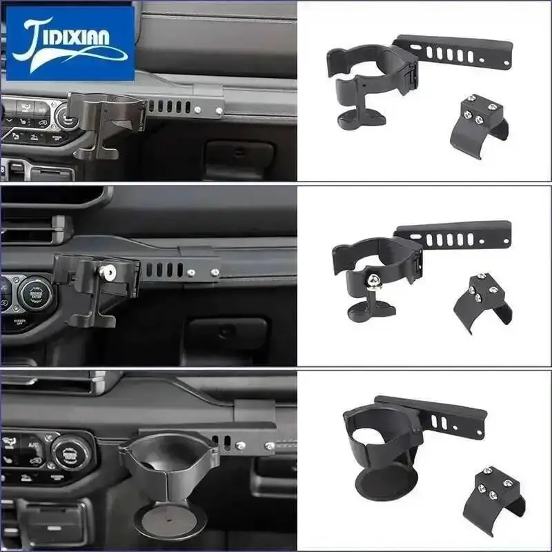 JIDIXIAN for Jeep Wrangler JL for Gladiator JT 2024 Up 자동차 부조종사 컵 홀더 핸들 핸드폰 마운트 전화 홀더 스탠드 지원