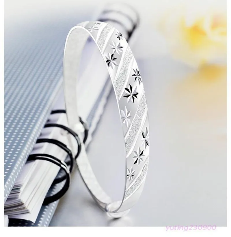 Sterling Silver Original romantic Gypsophila star Bangles for women  bracelets